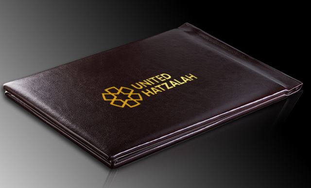 פולדרים מעור עם הטבעה